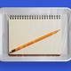 Illustration of a pencil and pad of paper in a sealed microwave-meal container