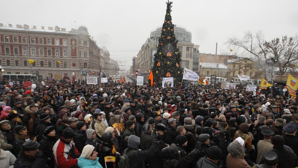 Russia alleged that the U.S. was behind protests in Moscow in December 2011.