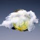 A bitcoin in a cloud