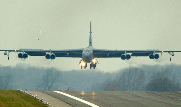 This is not a Boeing 737 Max. It is the Air Force's workhorse B-52 bomber, landing at a UK airfield during the Iraq War. A B-52 pilot and instructor argues that training issues are similar, across different models of airplanes.