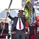 At his inaugural ceremony in 2015, John Magufuli holds a ceremonial shield and spear to signify the beginning of his presidency.