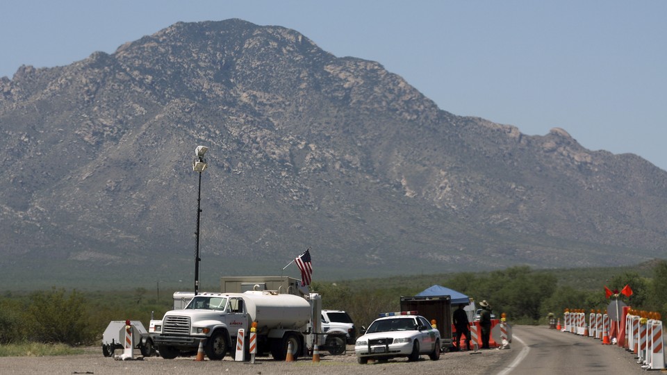 A Border Patrol checkpoint in Pima County, Arizona, in 2009