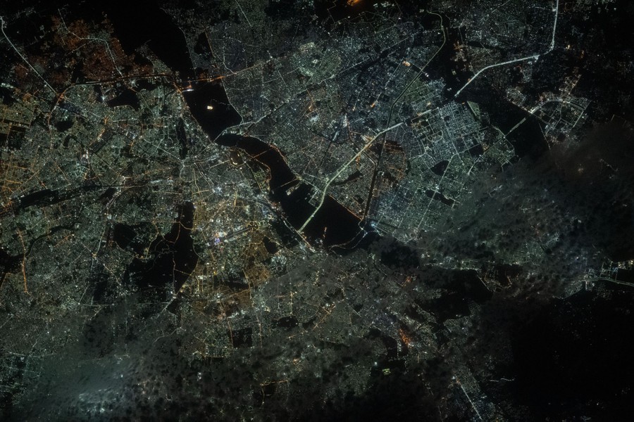 The lights of Delhi, India, at night