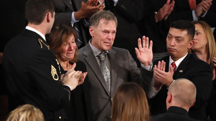 Otto Warmbier's parents, Fred and Cindy Warmbier, cry during President Donald Trump's State of the Union address.