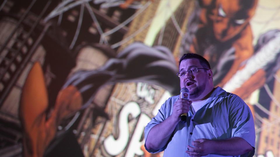 C.B. Cebulski speaks during the Singapore Toy, Game & Comic Convention on September 1, 2013.