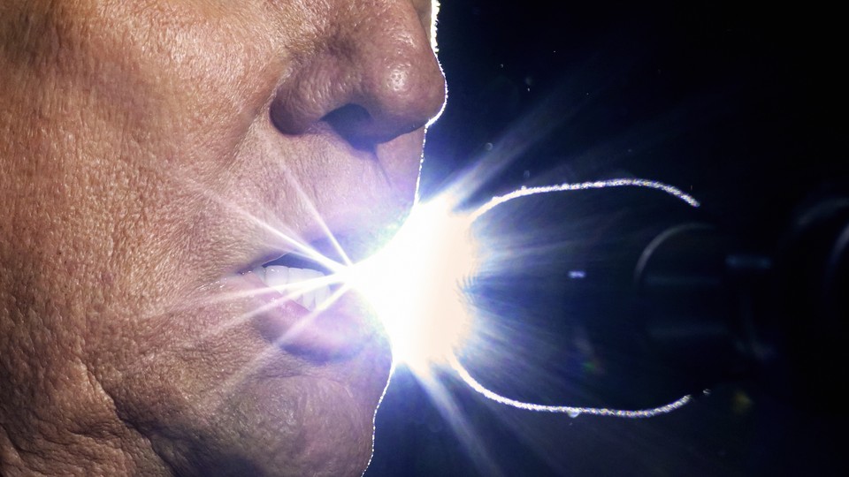 Closeup of Donald Trump speaking