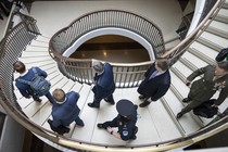 General Glen VanHerck, the commander of U.S. Northern Command and North American Aerospace Defense Command, arrives for a closed-door briefing at the U.S. Capitol on February 9.