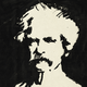 illustration of black-and-white ink sketch of Mark Twain