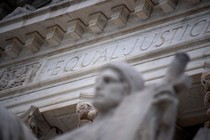 The front of a courthouse