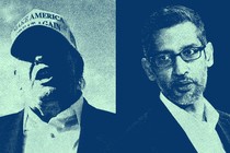 Photo-illustration of Donald Trump and Sundar Pichai