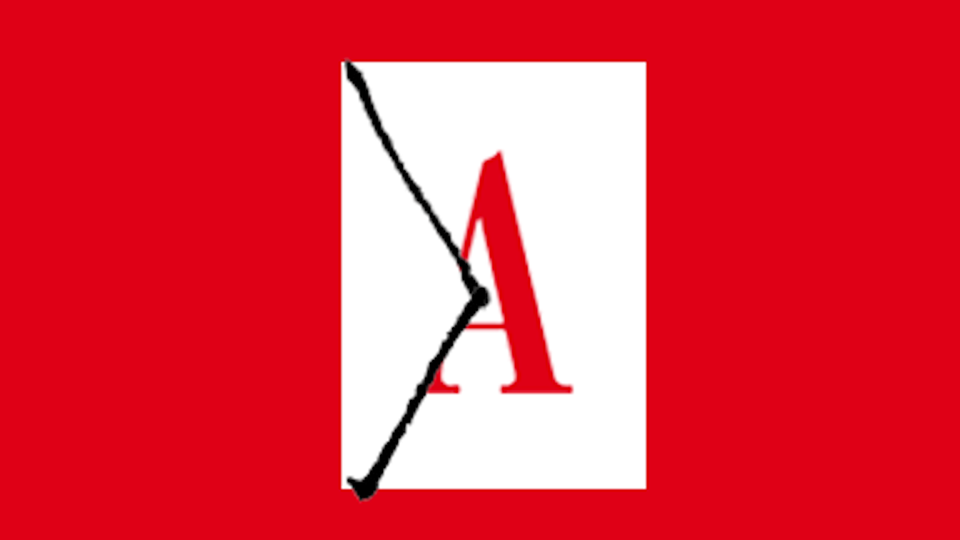 The Atlantic "A" on an envelope on a red background