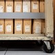 Carts containing documents sit organized at the IRS Processing Facility on September 6, 2024, in Austin, Texas.
