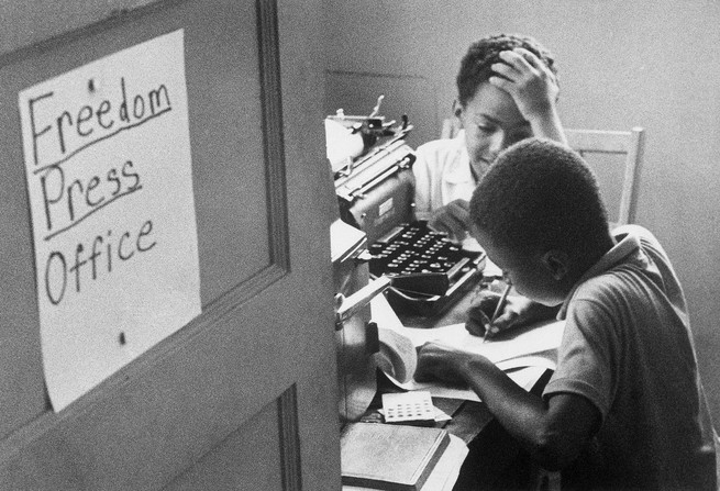 kids at Freedom Summer office, 1964
