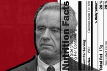 An image of RFK Jr. with the a nutrition-facts label on top