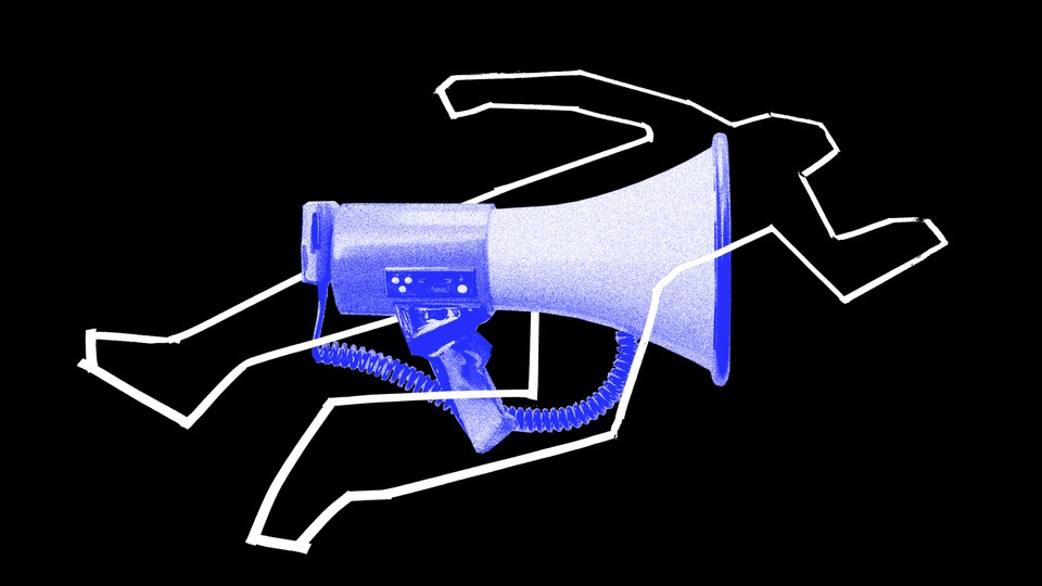 Illustration of a body outline and a megaphone