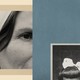 A collage of blue and tan with two embedded photographs, an older woman on the left and a girl's head on the right.