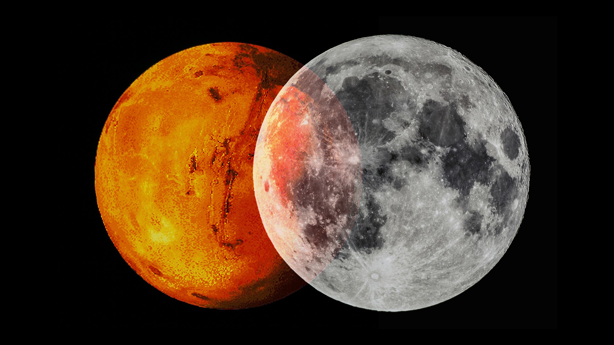 Луна и Марс. Фото Марса с Луны. Земля Луна Марс. Луна и Марс вместе.