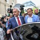 Liviu Dragnea leaves the headquarters of the National Anticorruption Department after he attended a hearing in Bucharest on April 27, 2018