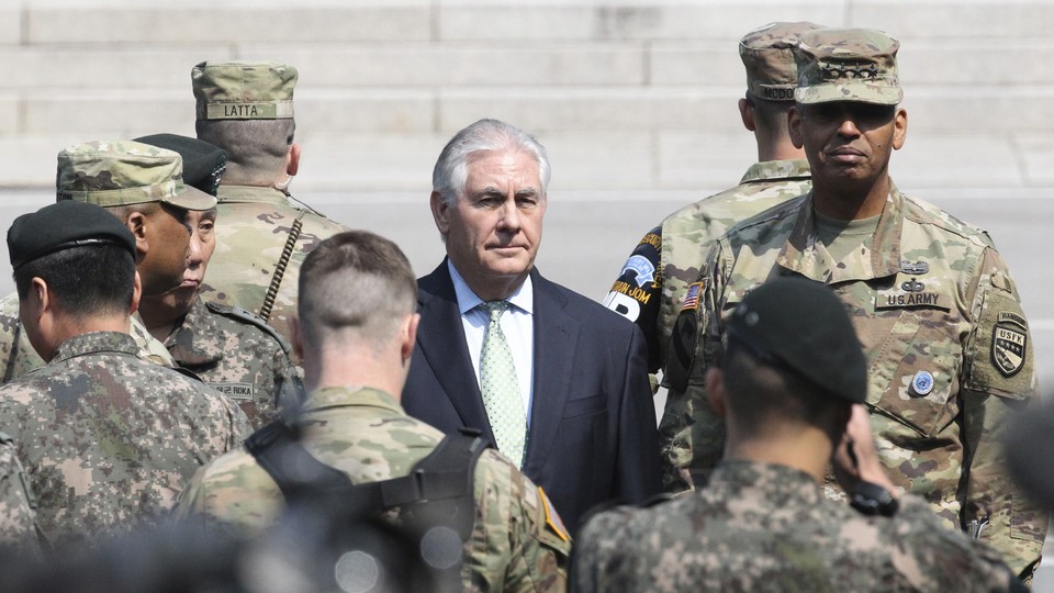 Secretary of State Rex Tillerson on a visit to the Korean border