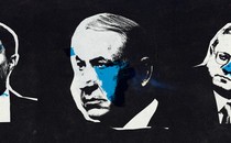 An illustration featuring a photo image of Israeli Prime Minister Benjamin Netanyahu