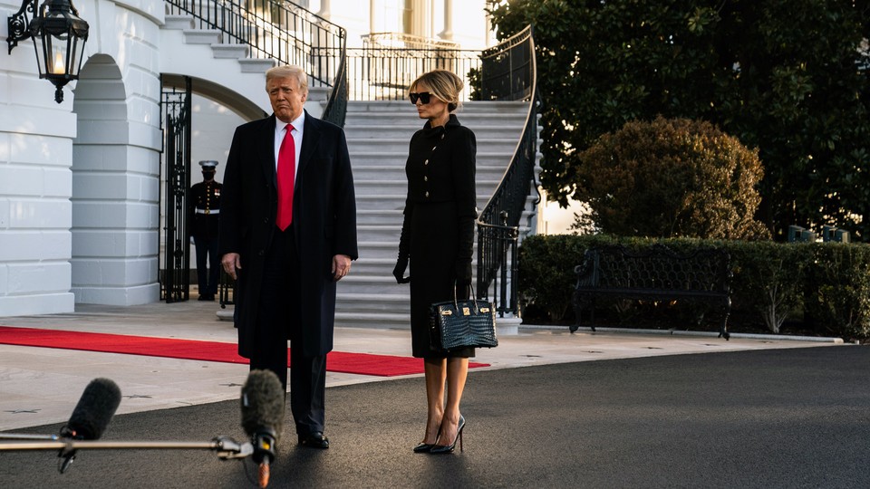 Former President Donald Trump and the former first lady Melania Trump leave the White House for the final time.