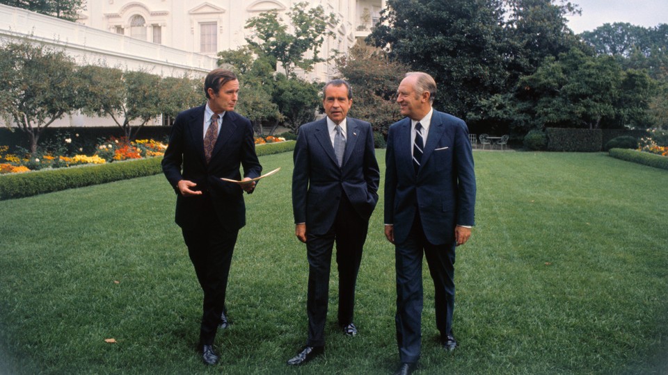 Richard Nixon with staff