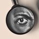 An illustration of magnifying glasses with close-up images of various physical features
