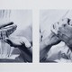 diptych of photos of someone stretching their hands