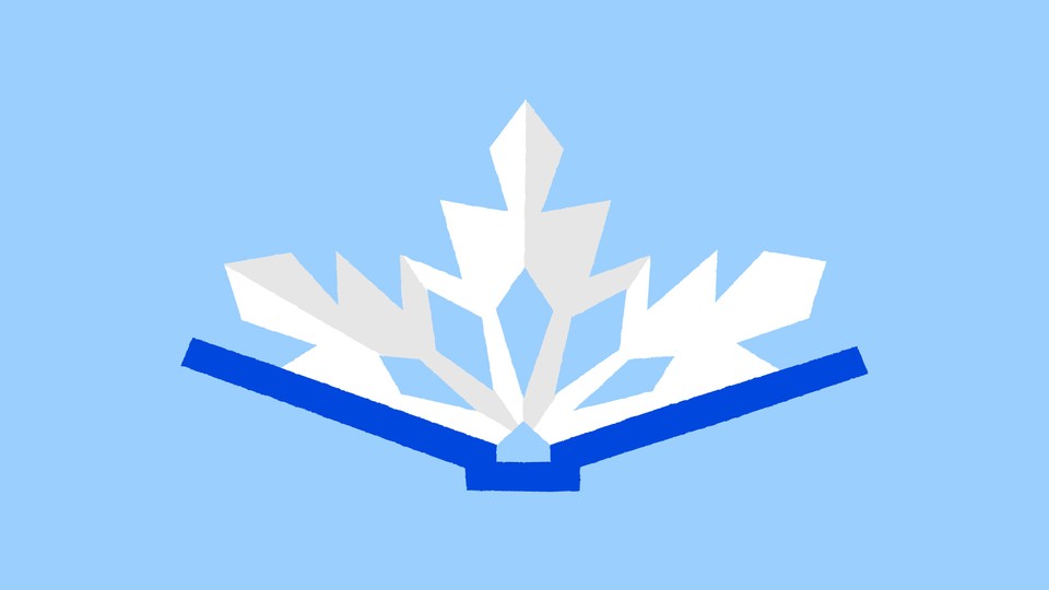 A snowflake coming out of a book