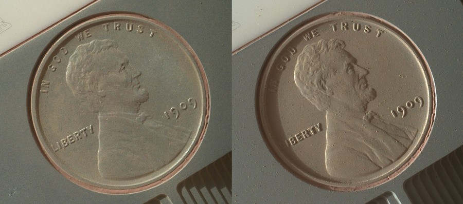 1909 penny on rover mars