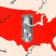 An illustration of a map of the U.S. with a keyhole.