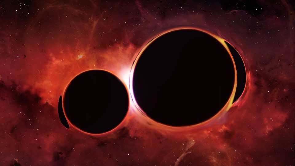 A blurry image of a black hole