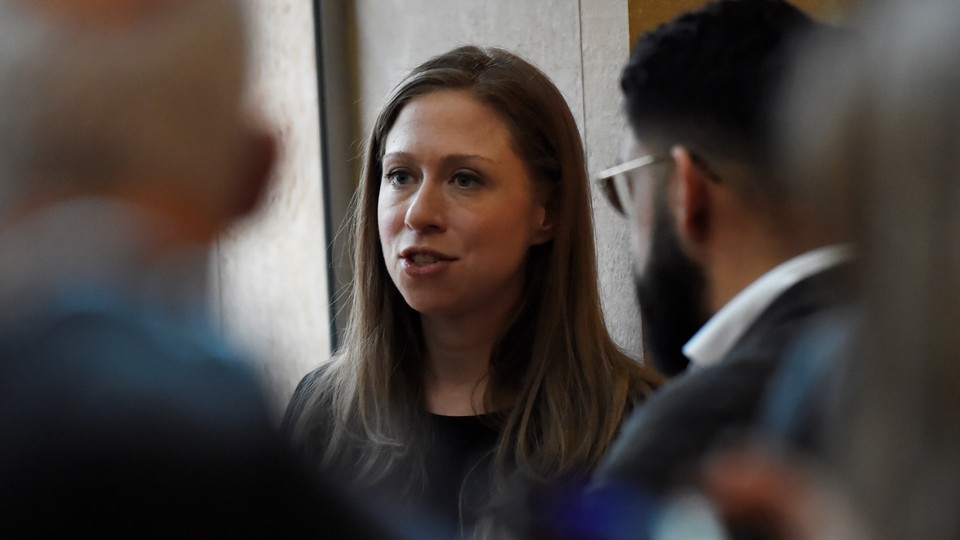 Chelsea Clinton speaks to people after the NYU vigil for the Muslims killed by a terrorist in Christchurch, New Zealand.