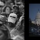Photos of Donald Trump supporters and the U.S. Capitol