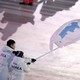 Hwang Chung Gum and Won Yunjong carry the flag during the Pyeongchang Winter Olympics opening ceremony.