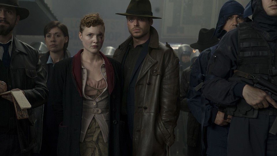 Holliday Grainger and Richard Madden play a telepath and a government agent in the episode 'The Hood Maker.'