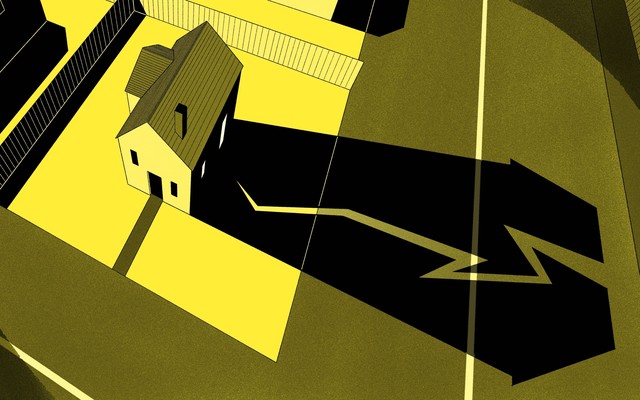 illustration of a house with a crack in its shadow