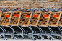 Shopping carts lined up