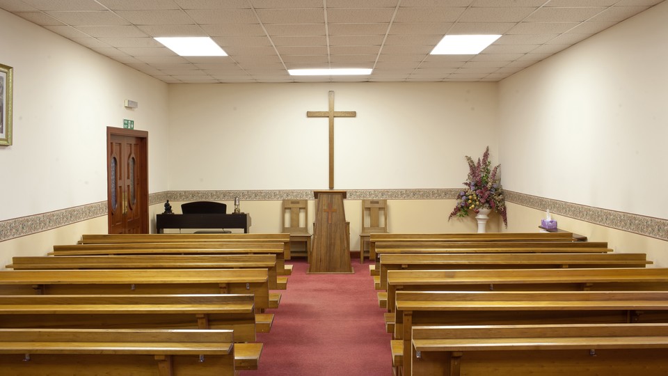 Empty Christian church