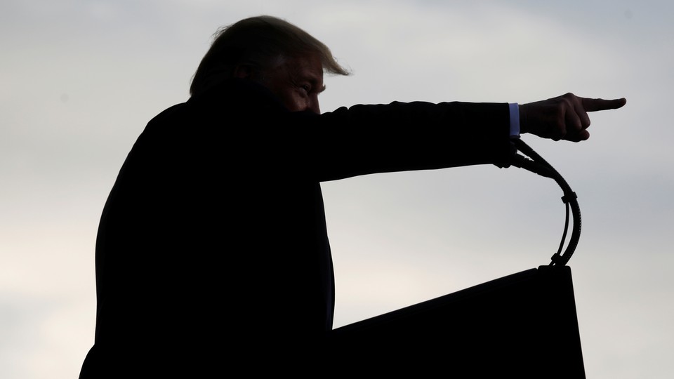 President Trump pointing forward