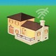 An illustration of a house that has a "no wifi" symbol above the chimney