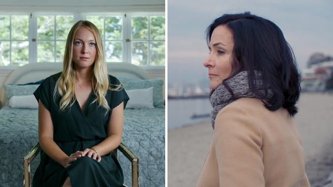 Images of the former NXIVM members India Oxenberg and Sarah Edmondson