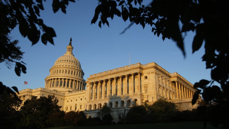 The U.S. capital surrounded by leaves