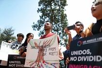 Protesters demonstrate against the termination of DACA.