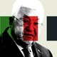 An illustration featuring a photo of Mahmoud Abbas