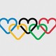 Olympic logo made up of hearts instead of circles