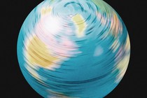 Illustration of a rapidly spinning globe