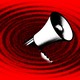 A graphic illustration of a warning siren drownin in a body of water washed red.