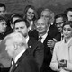 Donald Trump's guests—including tech leaders Mark Zuckerberg, Jeff Bezos, Sundar Pichai, and Elon Musk—stand next to him during his inauguration speech.