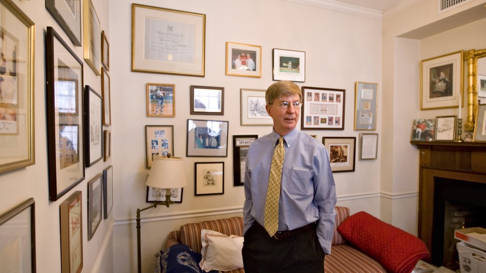 George Will stands in his office.